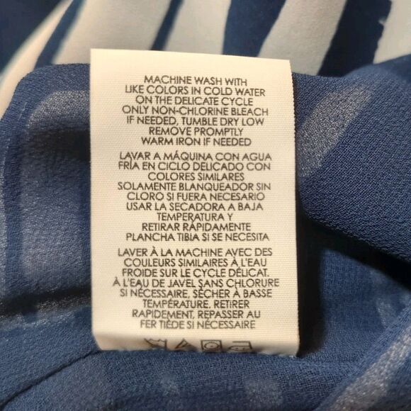 CAbi Blue White Knotted Tie Striped Tank Dress #5264 Nautical Coastal Sz Medium - Picture 9 of 12